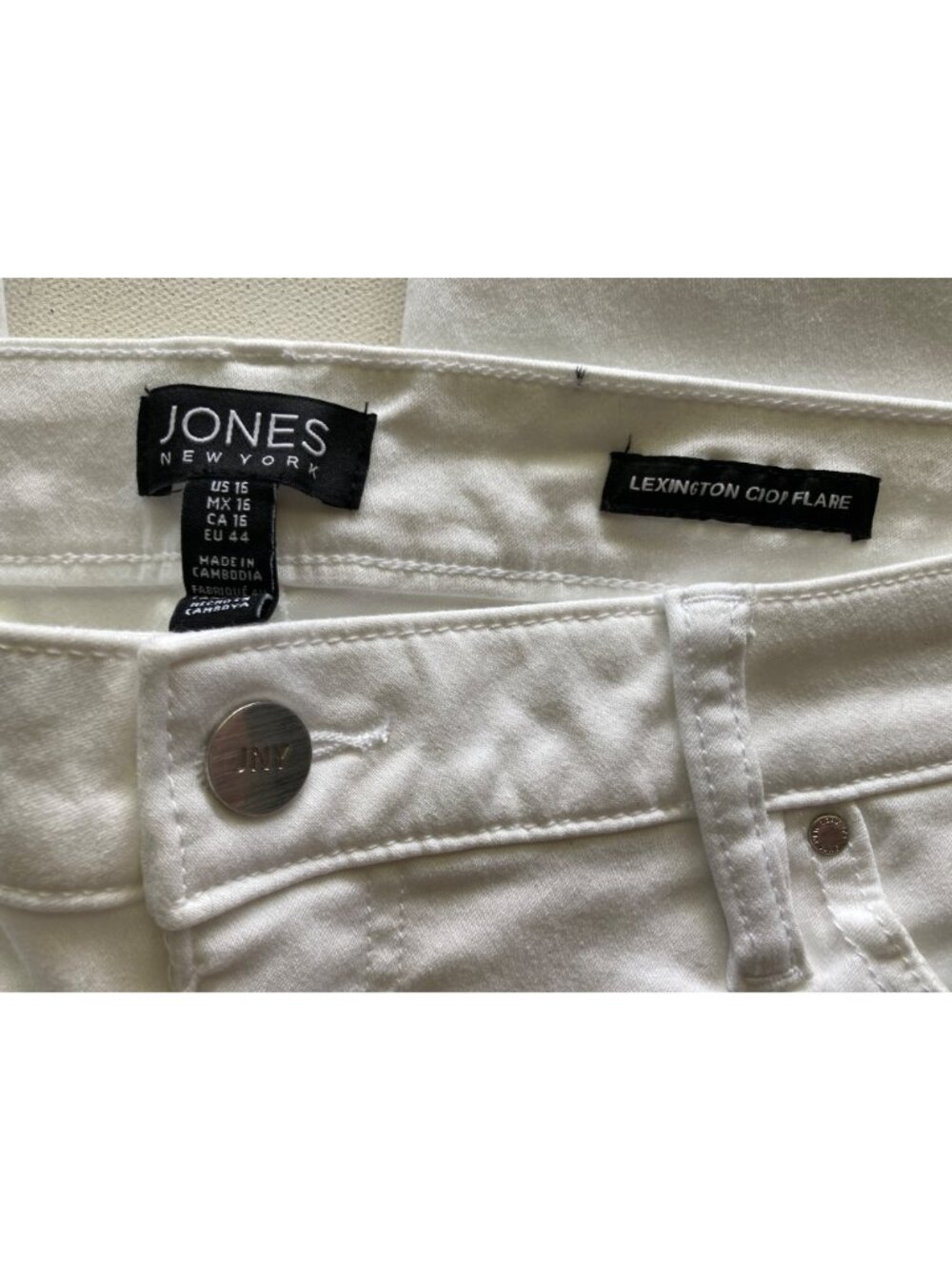 Jones Womens White Jeans Lexington White Flare 16 NWT - Picture 7 of 10